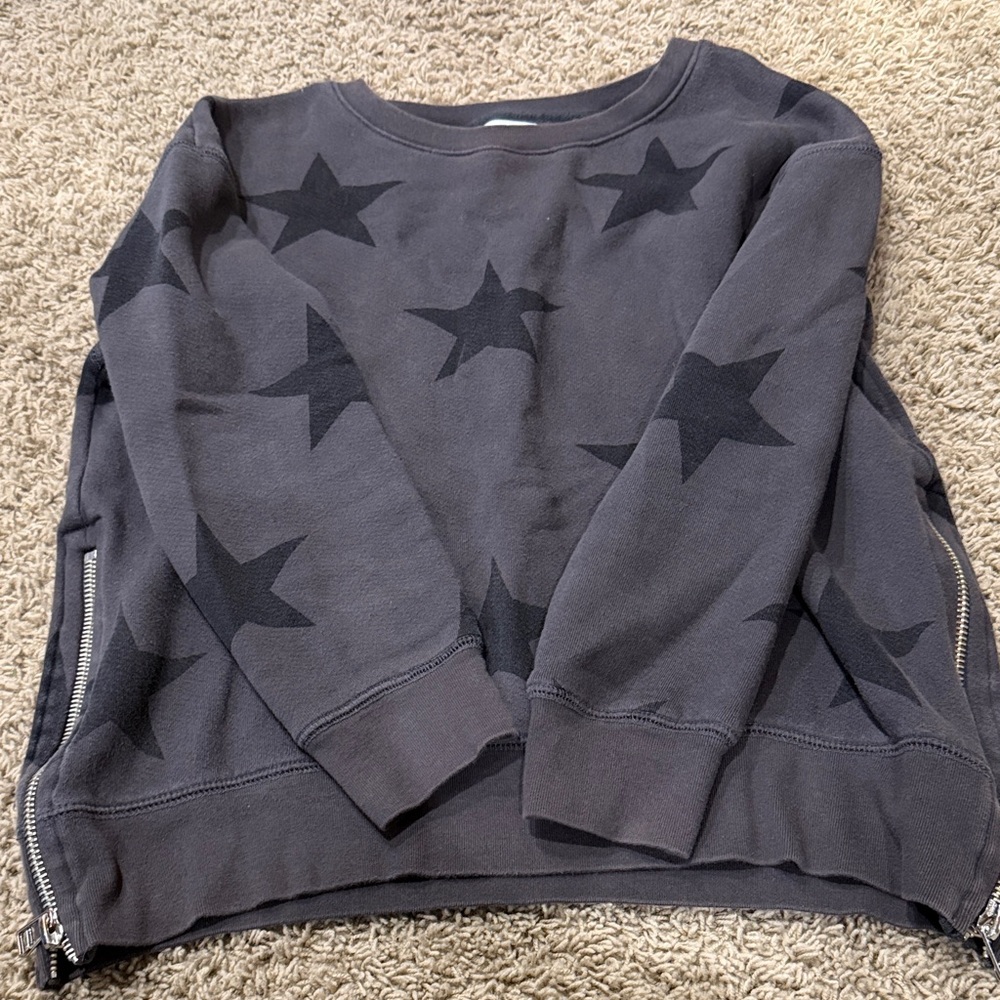 Sundry Women's Star Patterned Gray Sweatshirt